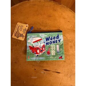 Blue Q Coin Purse Pouch Weed Money nwt (7316)